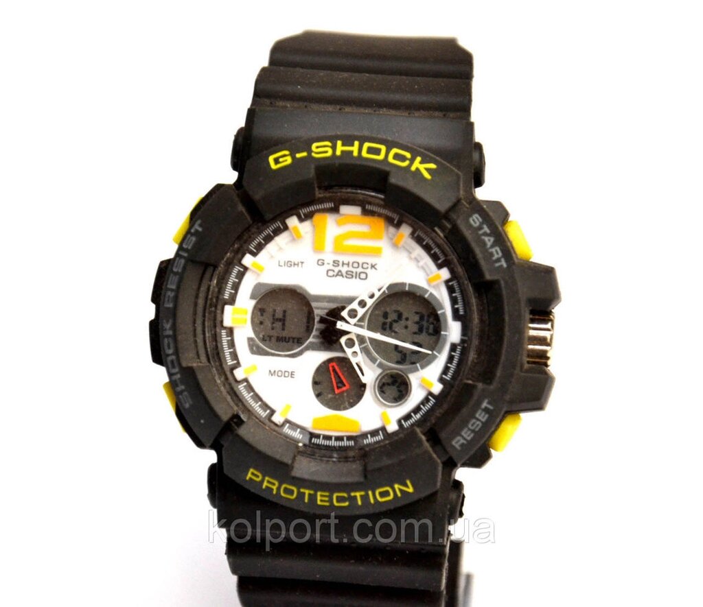Наручний годинник Protection чорні з жовтим і білим від компанії Інтернет-магазин "Tovar-plus. Com. Ua" - фото 1