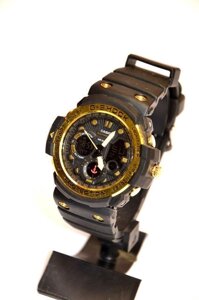 Наручний годинник Casio G-Shock gulfmaster (чорні з золотим), спортивні, чоловічий годинник, електронні, made in Japan