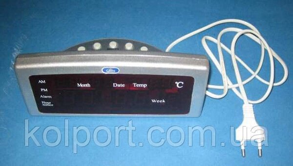Настільні LED часиCaixing CX-868 (Сірий), з календарем, термометром і будильниками, електронні від компанії Інтернет-магазин "Tovar-plus. Com. Ua" - фото 1