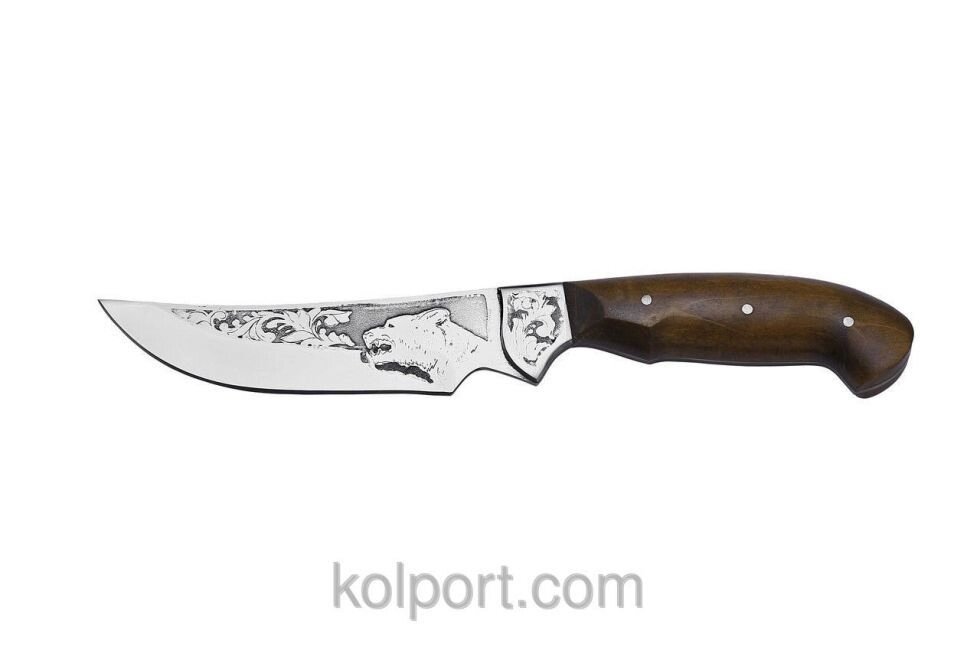 Ніж мисливський ручної роботи Грізлі, шкіряний чохол в комплекті, тактичний ніж, рибальський ніж від компанії Інтернет-магазин "Tovar-plus. Com. Ua" - фото 1
