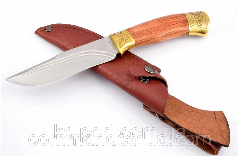Ніж мисливський. Рукоять - червоне дерево. від компанії Інтернет-магазин "Tovar-plus. Com. Ua" - фото 1