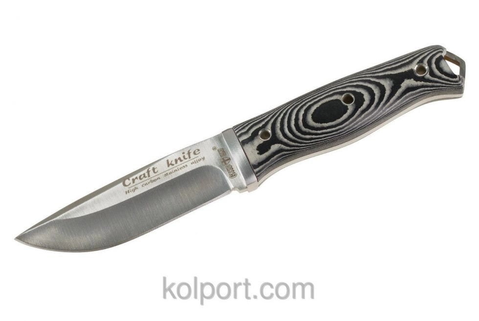 Ніж тактичний Розвідник, рукоять микарта + шкіряний чохол, тактичний ніж, потужний, ножі від виробника, полювань від компанії Інтернет-магазин "Tovar-plus. Com. Ua" - фото 1