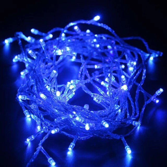 Новорічна гірлянда (синя) 200Led, світлодіодна, світлотехніка, святкове освітлення від компанії Інтернет-магазин "Tovar-plus. Com. Ua" - фото 1