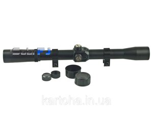 Оптичний приціл 4x20 + кріплення 11 мм на ластівчин хвіст ударостійкий для пневматичних гвинтівок