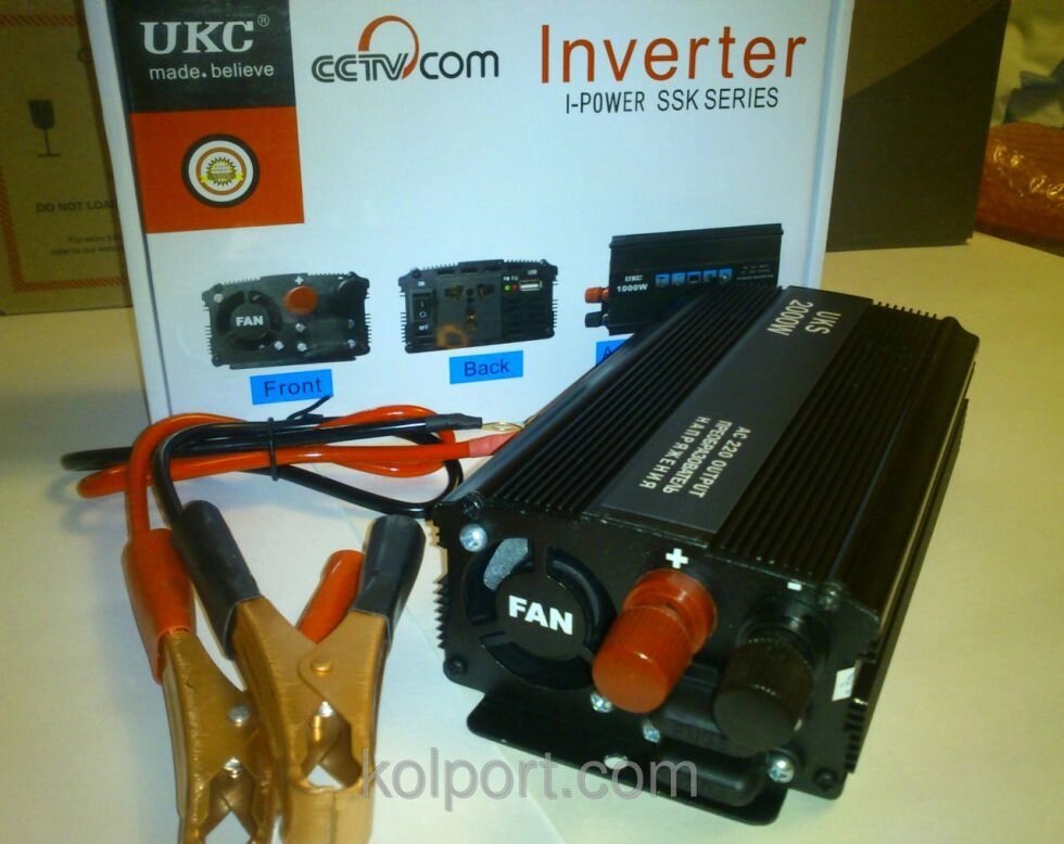 Перетворювач 12V-220V 2000 W (інвертор) + USB 2014 року від компанії Інтернет-магазин "Tovar-plus. Com. Ua" - фото 1