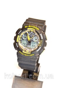 Наручний годинник Casio G-Shock WR20M (чорні з жовтим), чоловічі, електронні, спортивно-туристичні годинники