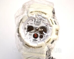 Багатофункціональний годинник Casio G-Shock Protection (білі), кварцові, чоловічі, спортивні, наручні