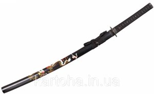 Японська катана Сінто, самурайська Katana меч, шнурівка на рукояті, піхви з драконом