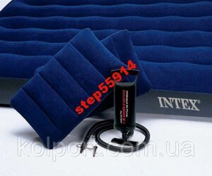 Надувний матрац Intex + 2 подушки + насос