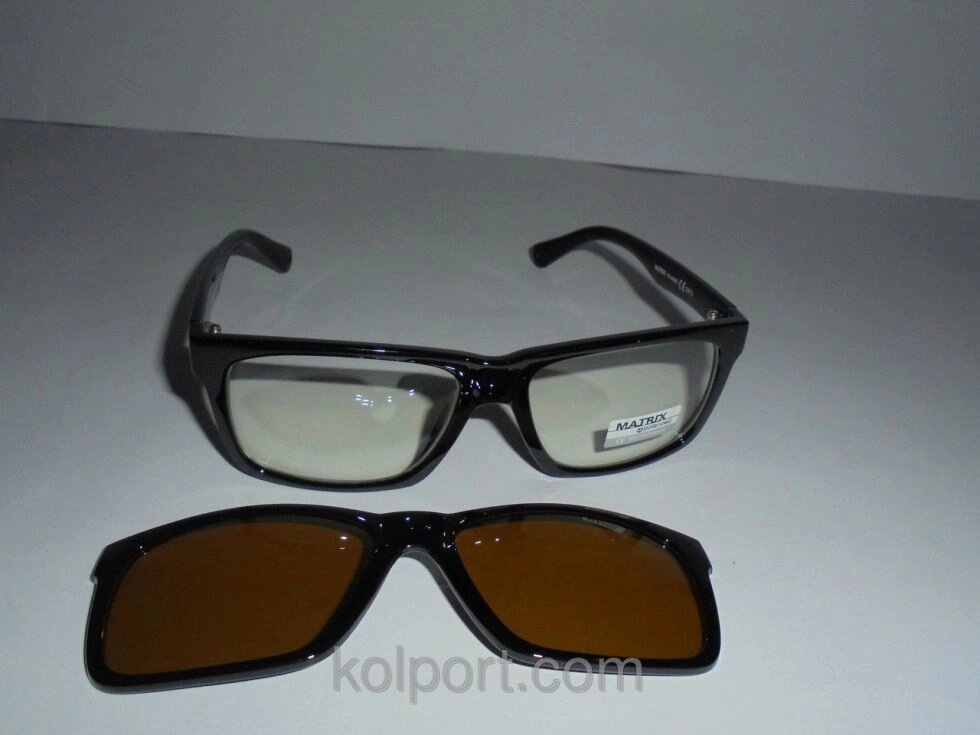 Комплект очок, окуляри 2в1, чоловічі сонцезахисні окуляри Matrix 6724, строгі, модний аксесуар, окуляри, чоловічі - фото