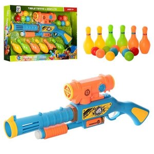 Іграшкову рушницю Pingpong gun (кульки і кеглі в комплекті)