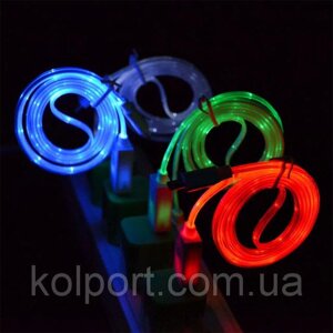 Кабель micro USB Смайл, мікро ЮСБ, 1метр, з LED підсвічуванням, комплектувальне для комп'ютерів