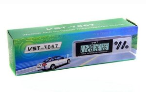 Автомобільний годинник з термометром vst-7067, аксесуар для салону, товари для автолюбителів