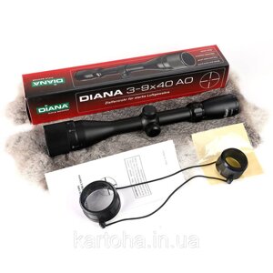 Оптичний приціл DIANA 3-9x40 AO Duplex пружинно-поршневого зброї ударостійкий, підвищеної міцності