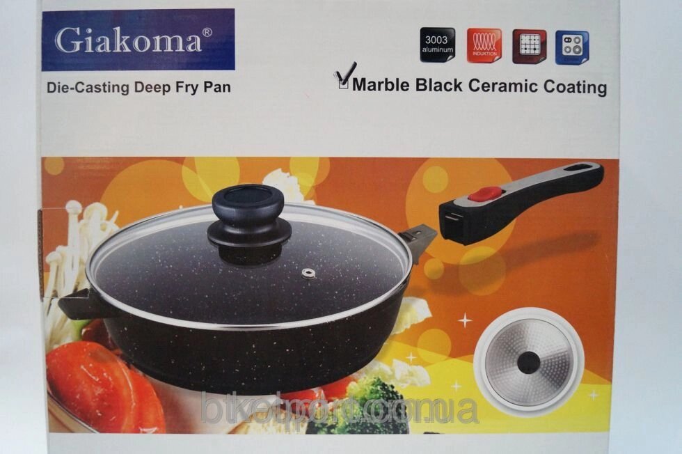 Сковорода Giakoma 28 см G-1033-28, каструлі, нержавіючі каструлі, сковорідки, кухонний посуд, якість - опт