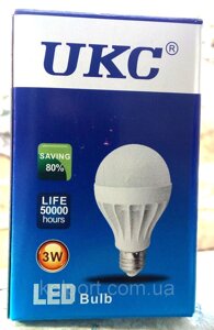 Лампа світлодіодна енергозберігаюча LED E27 3W (Білий світло) UKC