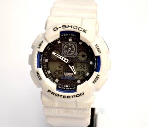 Наручний годинник GA-100 Білі з синім