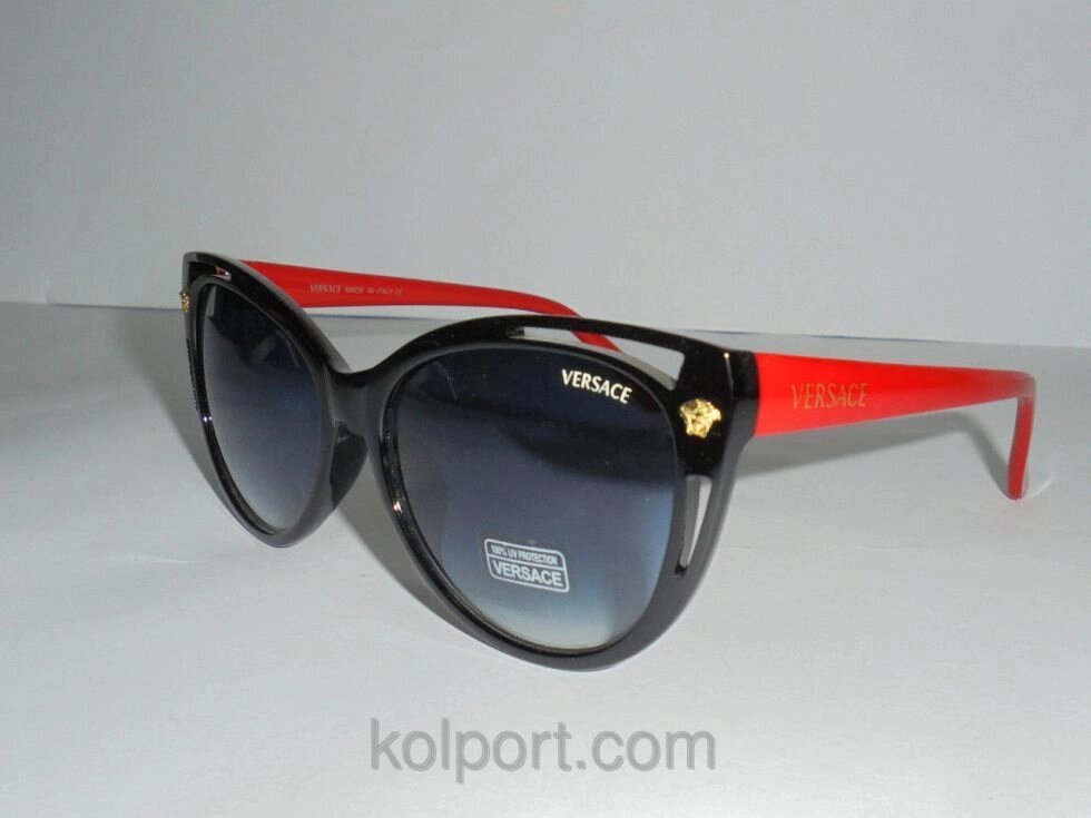 Сонцезахисні окуляри &quot;котяче око&quot; Versace 6957, окуляри стильні, модний аксесуар, окуляри, жіночі окуляри, якість - огляд