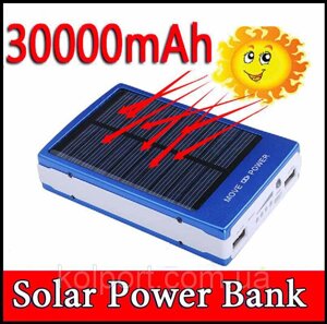 Power Bank 30000 mAh на сонячних батареях + Solar + Led панелі