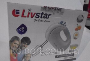 Міксер 150 Вт 5 швидкостей 2 насадки Livstar LSU-1432