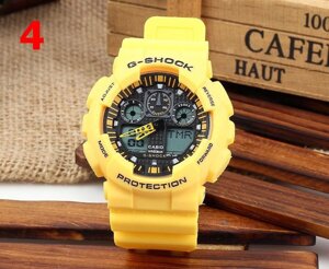 Годинники Casio G-Shock GA100, жовті, наручний годинник, чоловічий годинник, електронні, спортивно-туристичні годинники