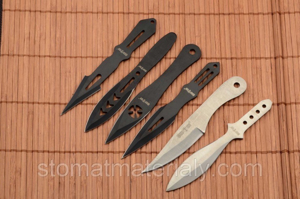 Набір метальних ножів 6 штук + чохол - огляд