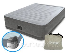 Надувна двоспальне ліжко Intex 64414 з вбудованим електро насосом (152-203-46 СМ)