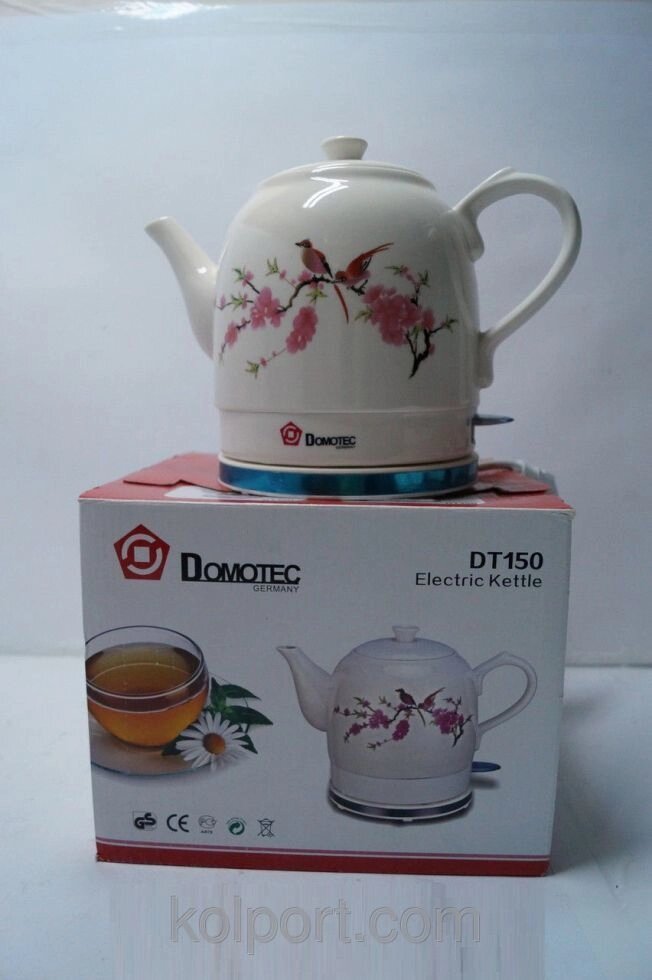 Дисковий керамічний чайник Domotec DT 150, кухонна техніка, товари для кухні, електрочайник - гарантія