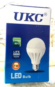 Лампа світлодіодна енергозберігаюча LED E27 7W (Білий світло) UKC