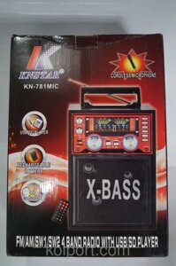 Портативна колонка SD / USB KN-781 karaoke, портативна акустика, колонка караоке, аудіотехніка, музична