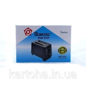 Тостер механічний Domotec 3230 нагрів / перегрів / розморожування хліба 6 ступенів підсмажування