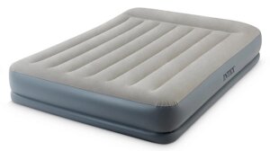 Intex 64118 (152х203х30см) Надувна Ліжко Mid-Rice Airbed + Вбудований Насос 220v