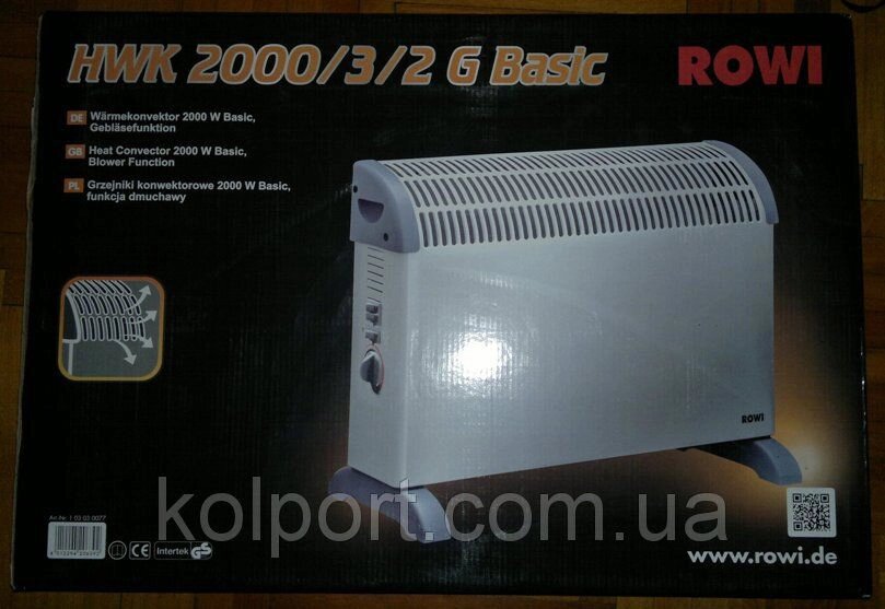 Конвектор обігрівач Rowi вентилятор потужність 750/1250 / 2000Вт Німеччина - розпродаж