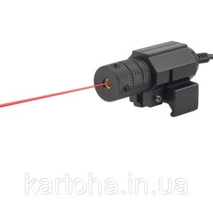 Лазерний цілевказівник лцу лазер червоний промінь 5 мВт з виносної кнопкою з кріплення під планку 21 мм