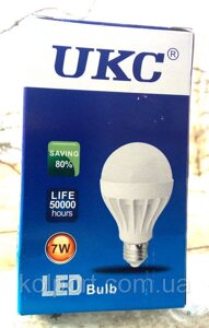 Світлодіодна енергозберігаюча лампа LED E27 7W (Білий світло) UKC, світлотехніка, лампочки