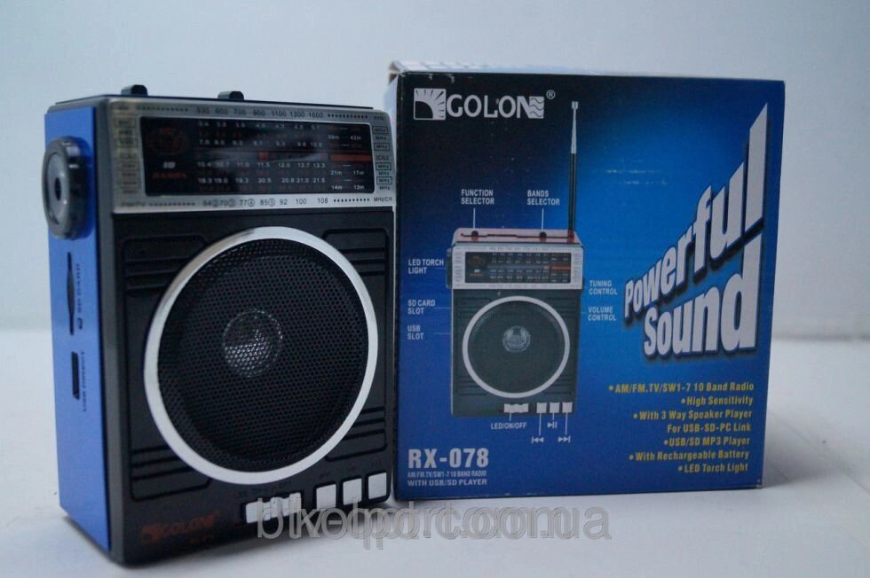 Радіоприймач GOLON RX-078 SD / USB, аудіотехніка, електроніка, радіо, приймачі - опис