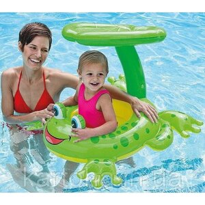 Надувний пліт жабеня Intex 56584 Froggy Friend Shaded Baby Float