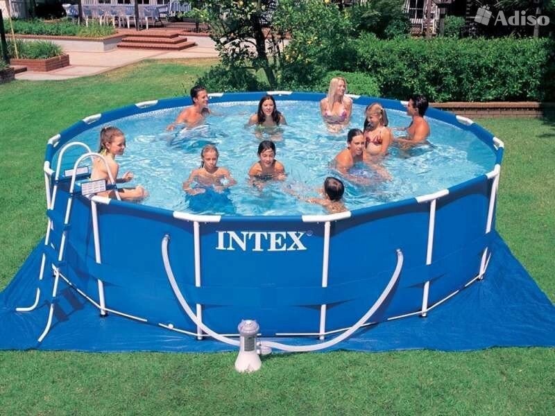 Каркасний басейн Intex 28236 (28736) 457х122 см. В комплекті насос-фільтр, сходи, тент, підстилка - розпродаж