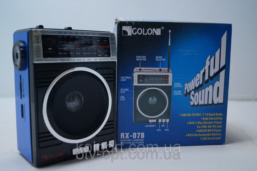 Радіоприймач GOLON RX-078 SD / USB, аудіотехніка, електроніка, радіо, приймачі від компанії Інтернет-магазин "Tovar-plus. Com. Ua" - фото 1