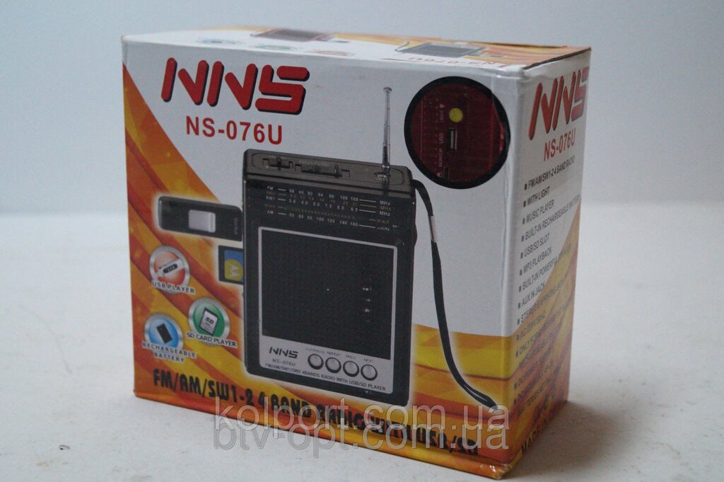 Радіоприймач NNS c SD / USB NS-076u, аудіотехніка, електроніка, сучасні приймачі від компанії Інтернет-магазин "Tovar-plus. Com. Ua" - фото 1