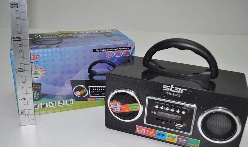 Радіоприймач Star SR-8962, з акумулятором, mp3, sd, aux, пульт, портативна акустика, аудіотехніка від компанії Інтернет-магазин "Tovar-plus. Com. Ua" - фото 1