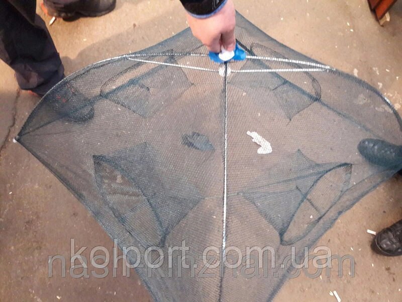 Раколовка парасольку на 4 входи, з якісного матеріалу, пастка для раків завжди під рукою, рибальські снасті від компанії Інтернет-магазин "Tovar-plus. Com. Ua" - фото 1