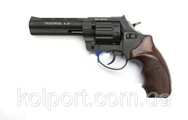 Револьвер Trooper 4.5 "цинк мат / черн пласт / під дерево від компанії Інтернет-магазин "Tovar-plus. Com. Ua" - фото 1