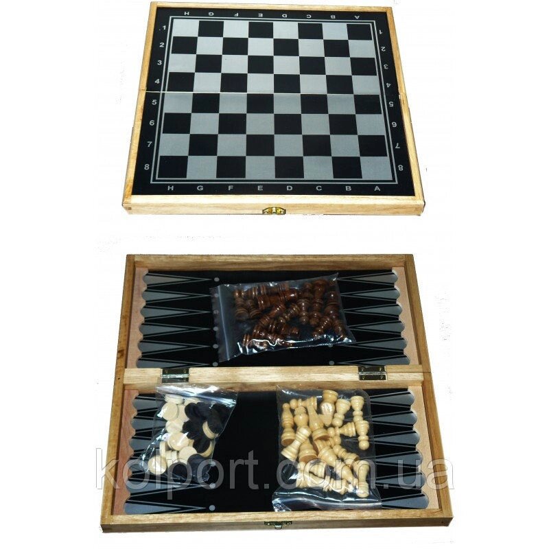 Шашки шахи і нарди Бамбук Якість 30х30 магніт від компанії Інтернет-магазин "Tovar-plus. Com. Ua" - фото 1