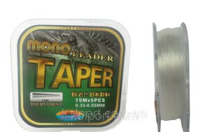 Шок-лідер конусний Leader TAPER 0,33-0,55мм, 15m * 5pcs, купити