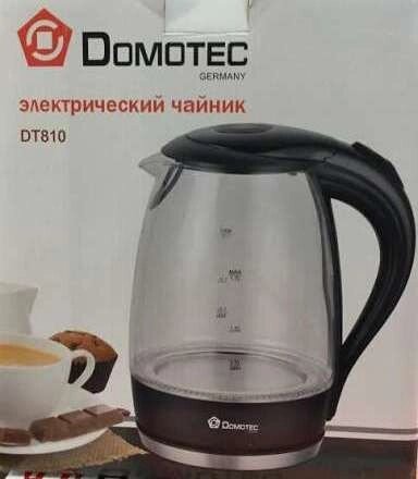 Скляний електричний чайник Domotec DT 810/820 від компанії Інтернет-магазин "Tovar-plus. Com. Ua" - фото 1