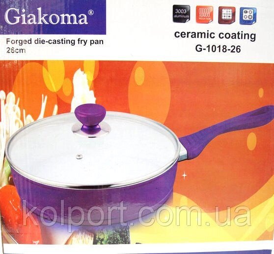 Сковорода з керамічним покриттям Giakoma G-1018-26 White від компанії Інтернет-магазин "Tovar-plus. Com. Ua" - фото 1
