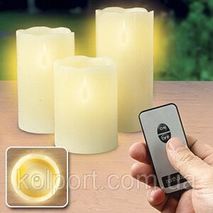 Світлодіодні свічки з пультом 3шт різної висоти (романтичне освітлення)