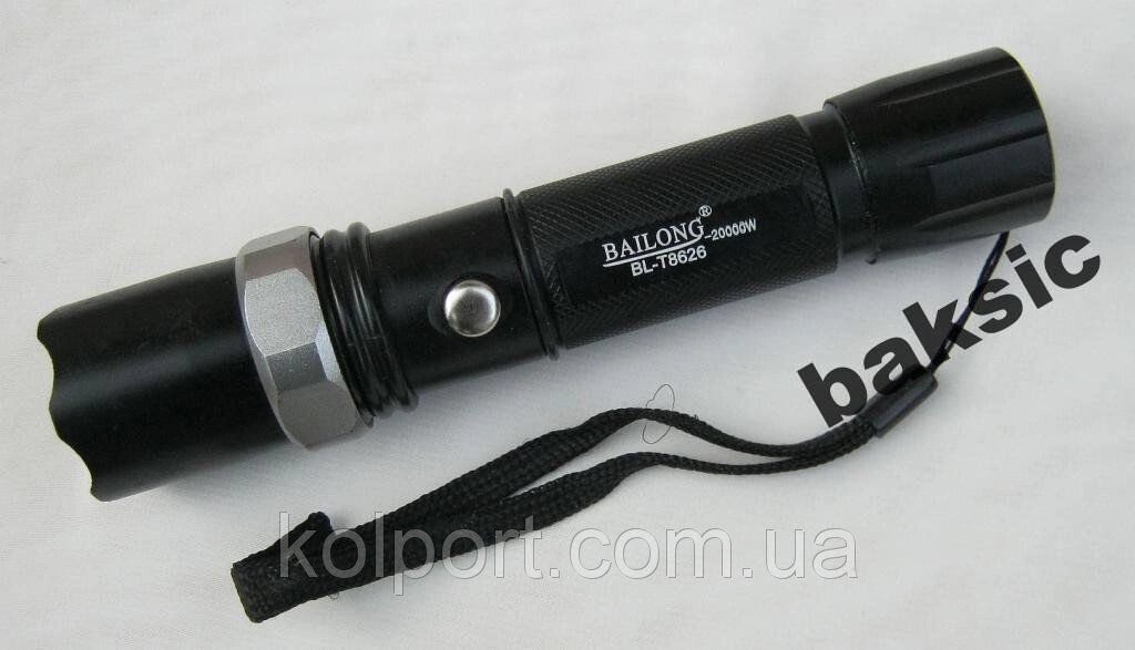 Тактичний ліхтарик BL 8626, 20000W з мет.кнопкой від компанії Інтернет-магазин "Tovar-plus. Com. Ua" - фото 1