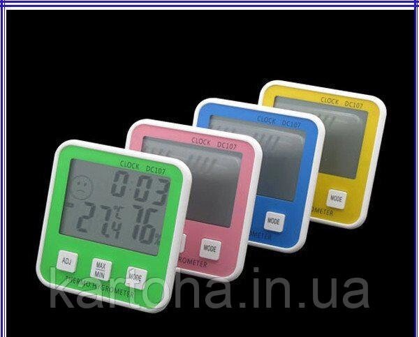 Термометр, годинник, гігрометр, будильник, вимір вологості, календар, на підставці, кріплення на магніті від компанії Інтернет-магазин "Tovar-plus. Com. Ua" - фото 1